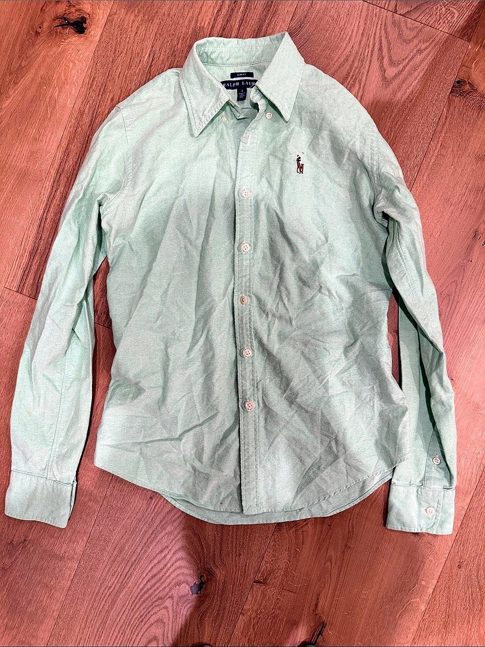 Ralph Lauren Slim Fit Oxford Shirt Green Size 2